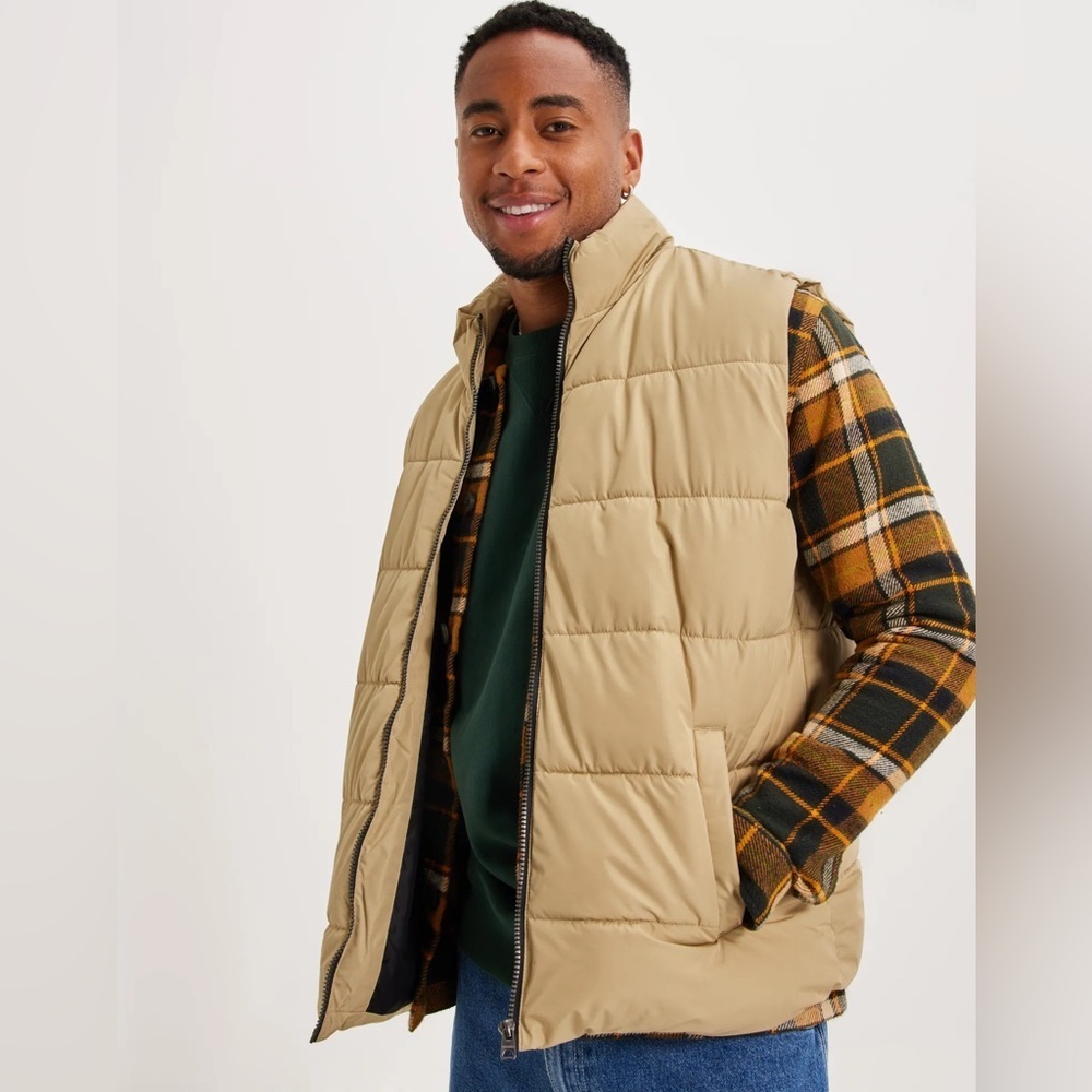 ONLY & SONS Beige Puffer Vest ONSMELVIN LIFE PUFFER VEST OTW VD